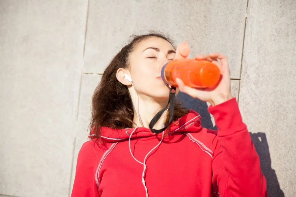 Eva drinking water