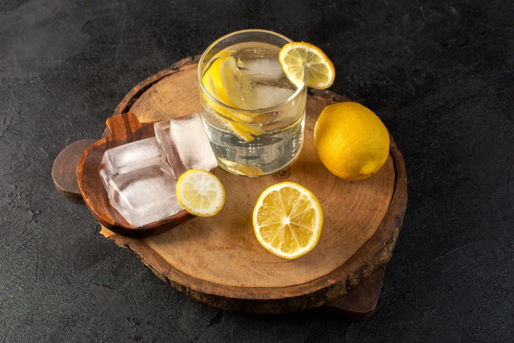 Glass of lemon water