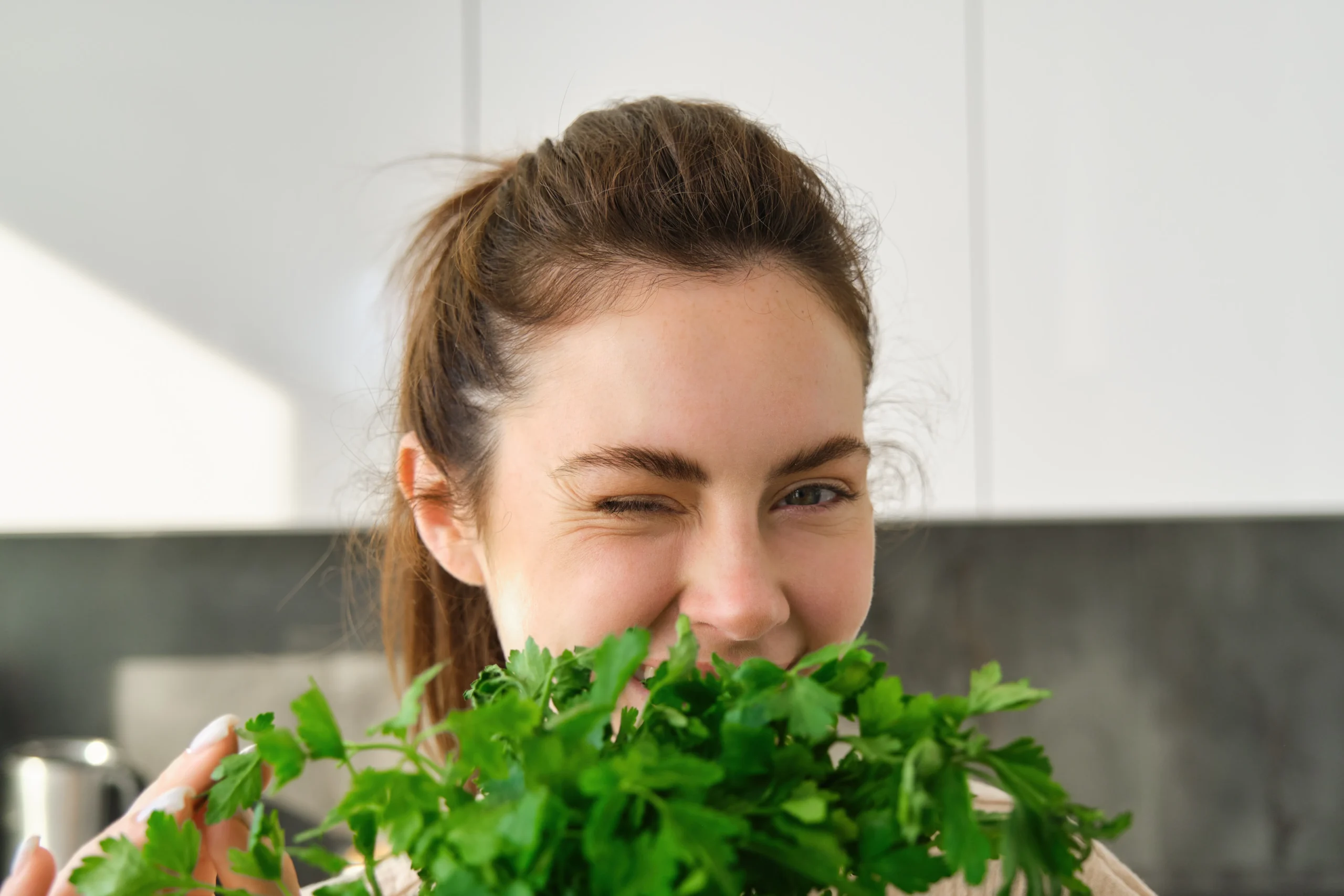 Sophie with plants